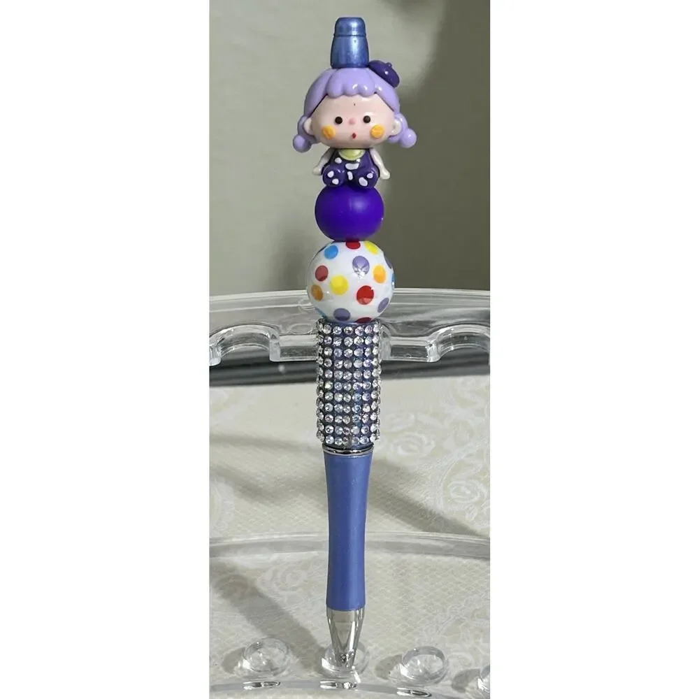 Custom Pen Purple Mini Kawaii AMLLS VuuYoo Doll Beaded Acrylic Handmade